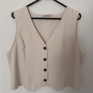Cream Sleeveless Vest Top XL